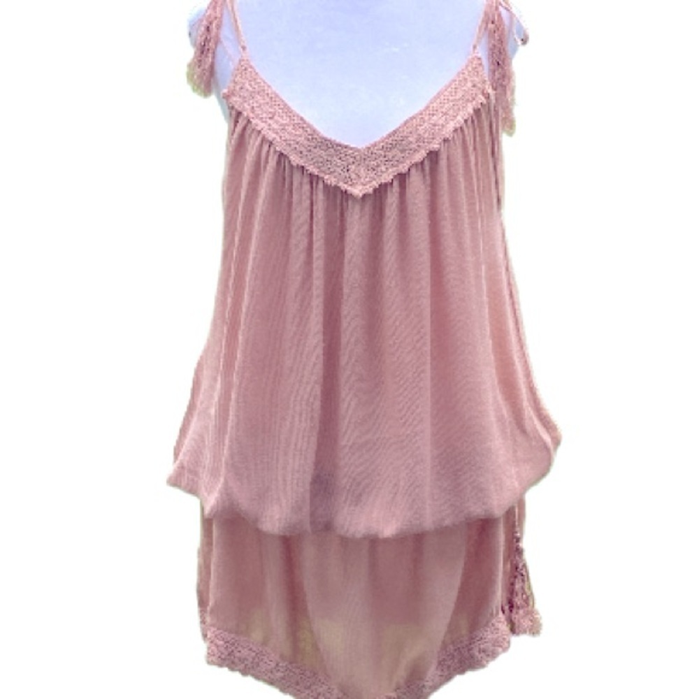 Melissa Odabash Pink Mini Dress Cotton and Lace
